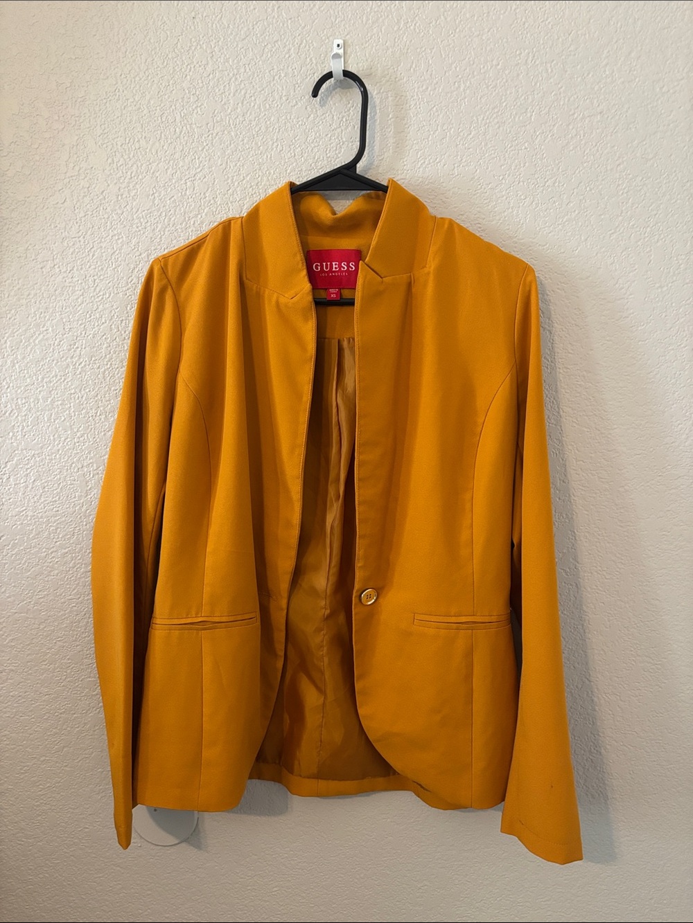 GUESS Mustard Yellow Open Blazer
